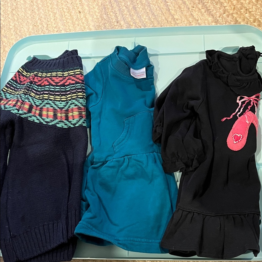 Hannah Anderson and more lot of 3 girls     Long sleeve dresses 12-18 months